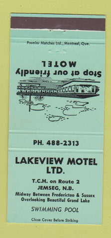 Matchbook Cover - Lakeview Motel Jemseg NB 30 Strike