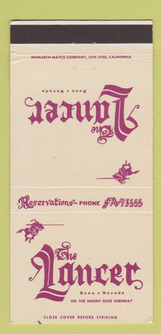 Matchbook Cover - The Lancer Reno NV restaurant 30 Strike