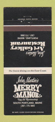 Matchbook Cover - John Martin's Merry Manor South Portland ME 30 Strike