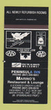 Matchbook Cover Peninsula Inn Marino's Marathon ON WORN WRITING SAMPLE 30 Strike