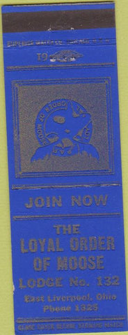 Matchbook Cover - Loyal Order of the Moose East Liverpool OH