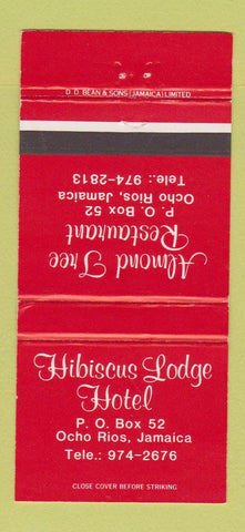 Matchbook Cover - Almond Tree Ocho Rios Jamaica Hibiscus Lodge Hotel 30 Strike