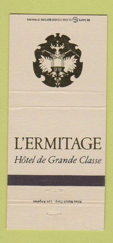 Matchbook Cover - L'Ermitage Hotel Beverly Hills CA 30 Strike