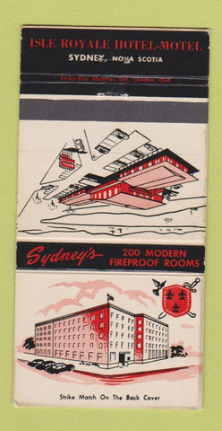 Matchbook Cover - Isle Royale Hotel Sydney NS WEAR 30 Strike