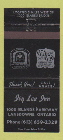 Matchbook Cover - Ivy Lea Inn Lansdowne ON 30 Strike