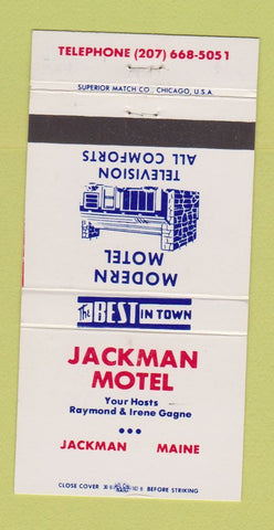 Matchbook Cover - Jackman Motel ME 30 Strike