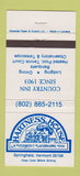 Matchbook Cover - Hartness House Springfield VT 30 Strike