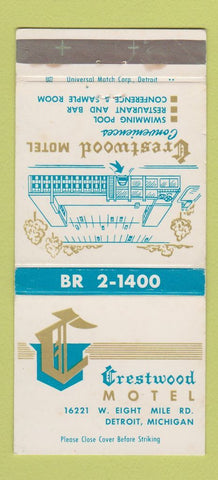 Matchbook Cover - Crestwood Motel Detroit MI WEAR 30 Strike