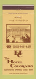 Matchbook Cover - Hotel Colorado Glenwood Springs 30 Strike
