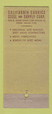 Matchbook Cover - California Cornice Steel Los Angeles CA 1946 30 Stick