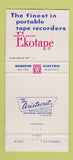 Matchbook Cover - Golden Tone Ekotape Tape Recorders Racine WI WEAR 30 Strike