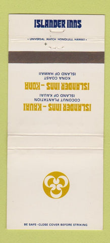 Matchbook Cover - Islander Inns Hawaii Kauai Kona WEAR 30 Strike