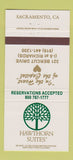 Matchbook Cover - Hawthorn Suites Sacramento CA 30 Strike