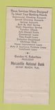 Matchbook Cover - Mercantile National Bank Miami Beach FL WEAR 30 Strike