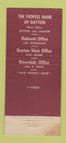 Matchbook Cover - Peoples Bank of Dayton OH 21 Strike Feature