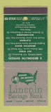 Matchbook Cover - Lincoln Savings Bank Brooklyn NY 30 Stick