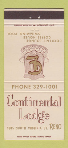 Matchbook Cover - Continental Lodge Reno NV 30 Strike