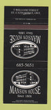 Matchbook Cover - Mansion House St Catharines ON 30 Strike