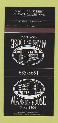 Matchbook Cover - Mansion House St Catharines ON 30 Strike