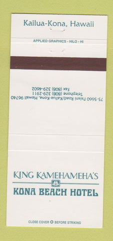 Matchbook Cover - King Kamehameha's Kona Beach Hotel Kailua Hawaii 30 Strike