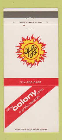 Matchbook Cover - Helio Colony Hotel Clayton MO 30 Strike