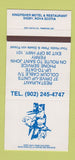Matchbook Cover - Kingfisher Motel Restaurant Digby NS SAMPLE 30 Strike