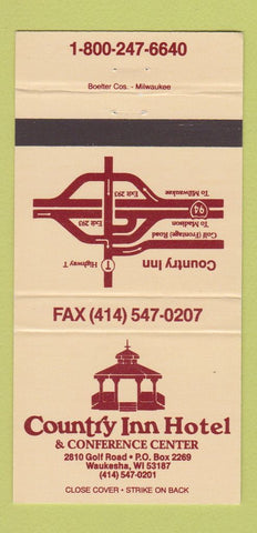 Matchbook Cover - Country Inn Hotel Waukesha WI 30 Strike