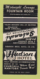 Matchbook Cover - Hudson Hotel Churchill MB 30 Strike