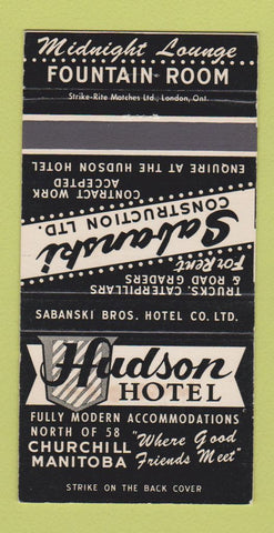 Matchbook Cover - Hudson Hotel Churchill MB 30 Strike