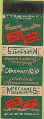 Matchbook Cover - Merchant's Ice  and  Coal Co St Louis MO