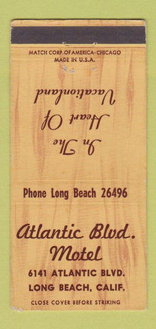 Matchbook Cover - Atlantic Blvd Motel Long Beach CA 30 Strike