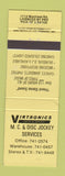 Matchbook Cover - Virtronics MC Disc Jockey Services Canada WEAR
