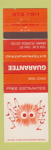 Matchbook Cover - Guarantee Exterminating Miami FL