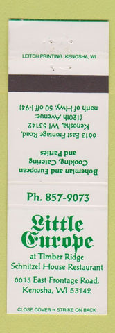 Matchbook Cover - Little Europe Restaurant Kenosha WI