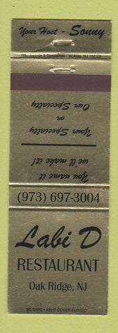 Matchbook Cover - Labi D Restaurant Oak Ridge NJ