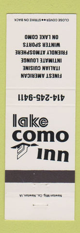 Matchbook Cover - Lake Como Inn WI WHITE