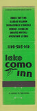 Matchbook Cover - Lake Como Inn WI GREEN