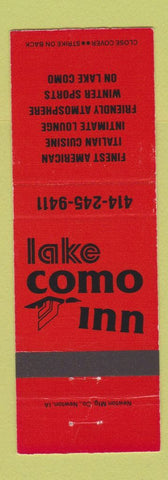Matchbook Cover - Lake Como Inn WI RED