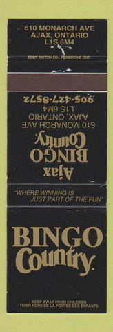 Matchbook Cover - Ajax Bingo Country Ajax ON
