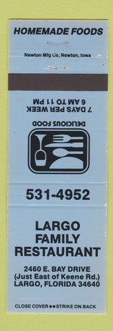 Matchbook Cover - Largo Family Restaurant Largo FL BLUE