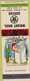 Matchbook Cover - Wright Bros Texaco Gas Muncie IN