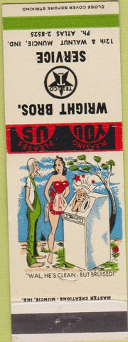 Matchbook Cover - Wright Bros Texaco Gas Muncie IN