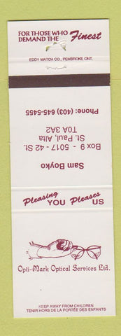 Matchbook Cover - Opti Mark Optical Services St Paul AB