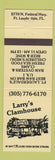 Matchbook Cover - Larry's Clamhouse Fort Lauderdale FL