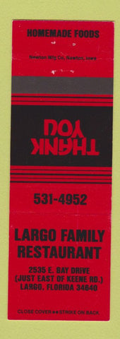 Matchbook Cover - Largo Family Restaurant Largo FL RED