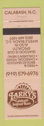 Matchbook Cover - Larry's Calabash Seafood Barn NC Myrtle Beach SC
