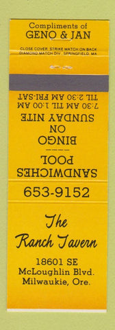 Matchbook Cover - The Ranch Tavern Milwaukie OR