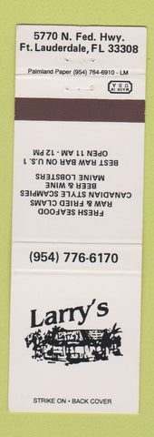 Matchbook Cover - Larry's Fort Lauderdale FL Seafood Restaurant