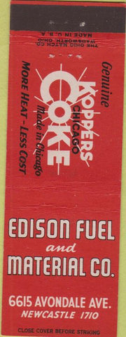 Matchbook Cover - Edison Fuel Koppers Coke Chicago IL