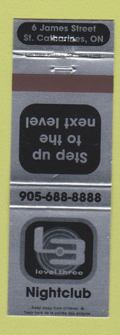Matchbook Cover - Level Three Night Club St Catharines ON
